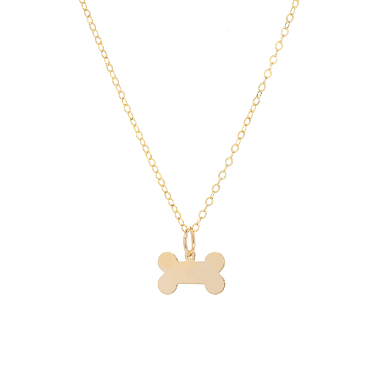 Gold dog 2024 bone necklace