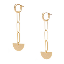 Load image into Gallery viewer, Semi Circle Chain Gold Huggie Earrings