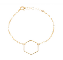 Load image into Gallery viewer, Hexagon Gold Chain Bracelet