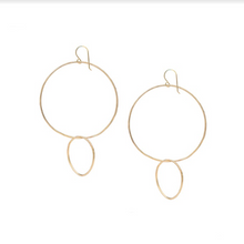 Load image into Gallery viewer, Reverse Double Hoop Gold Earrings - Amy Jennings Designs
