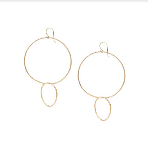 Reverse Double Hoop Gold Earrings - Amy Jennings Designs