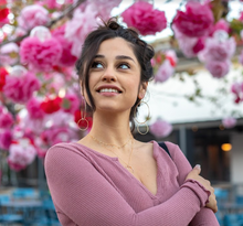 Load image into Gallery viewer, Reverse Double Hoop Gold Earrings - Amy Jennings Designs