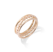 Load image into Gallery viewer, Flat Beaded 14k gold-filled ring set