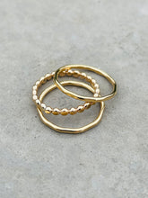 Load image into Gallery viewer, Flat Beaded 14k gold-filled ring set
