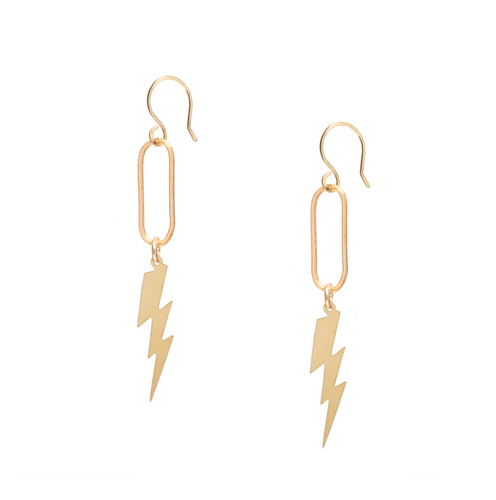 Lightning Bolt Paper Clip Chain Earring