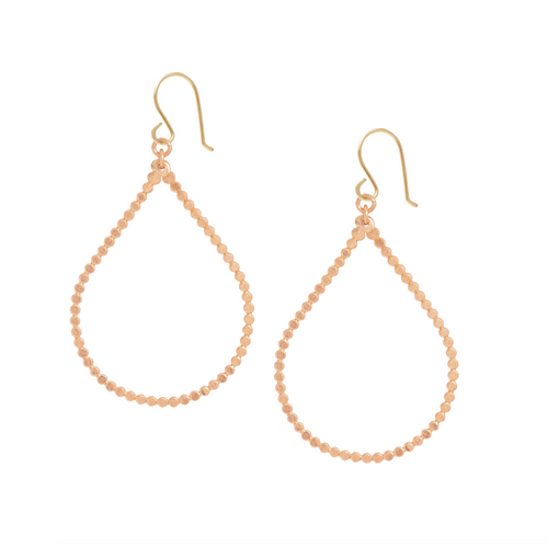 Flat Beaded Teardrop Earrings