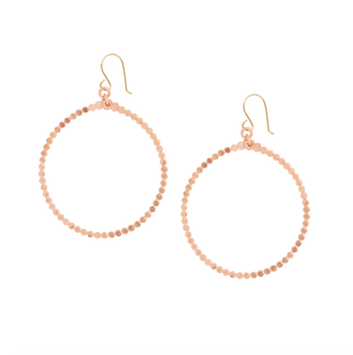 Flat Beaded Hoop Earring