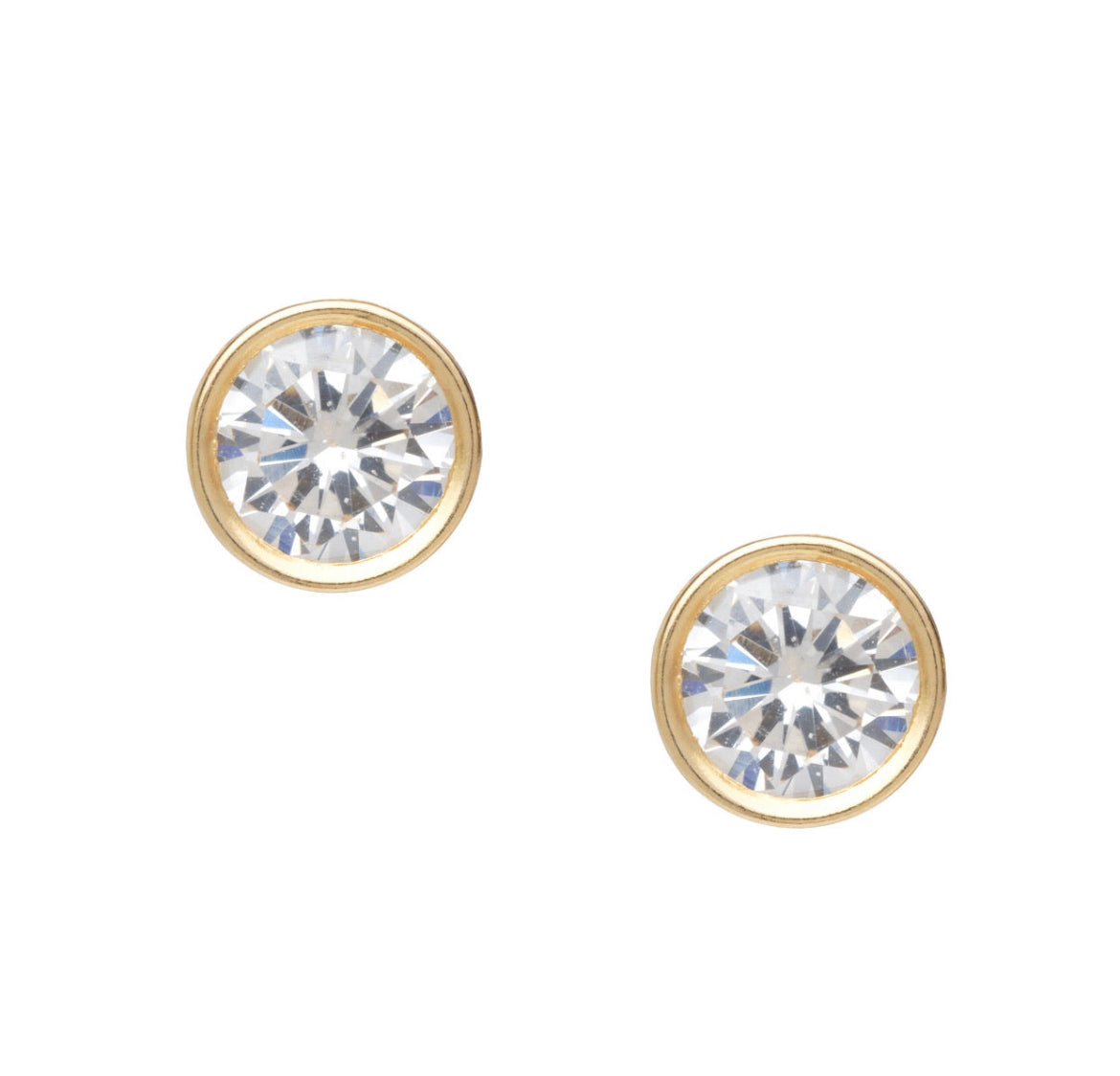 CZ gold-filled stud earrings