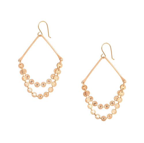 Double layered gold disc earrings