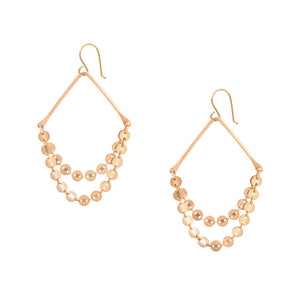Double layered gold disc earrings