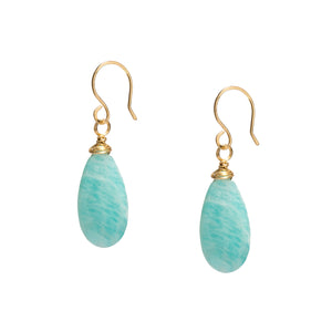 Blue Amazonite Semi Precious stone earrings