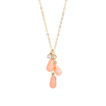 Load image into Gallery viewer, Pink Coral Teadrops Necklace