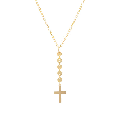 Simple Cross Lariat Necklace