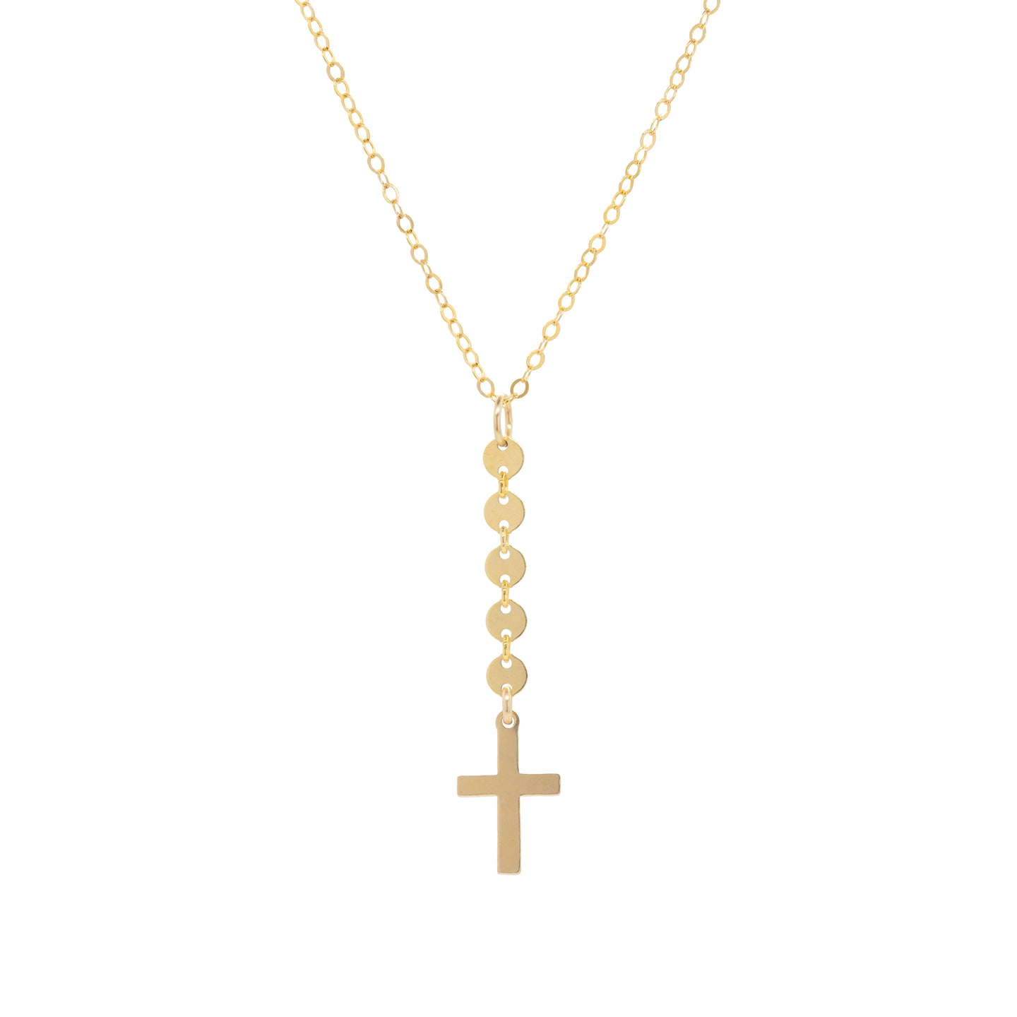 Simple Cross Lariat Necklace