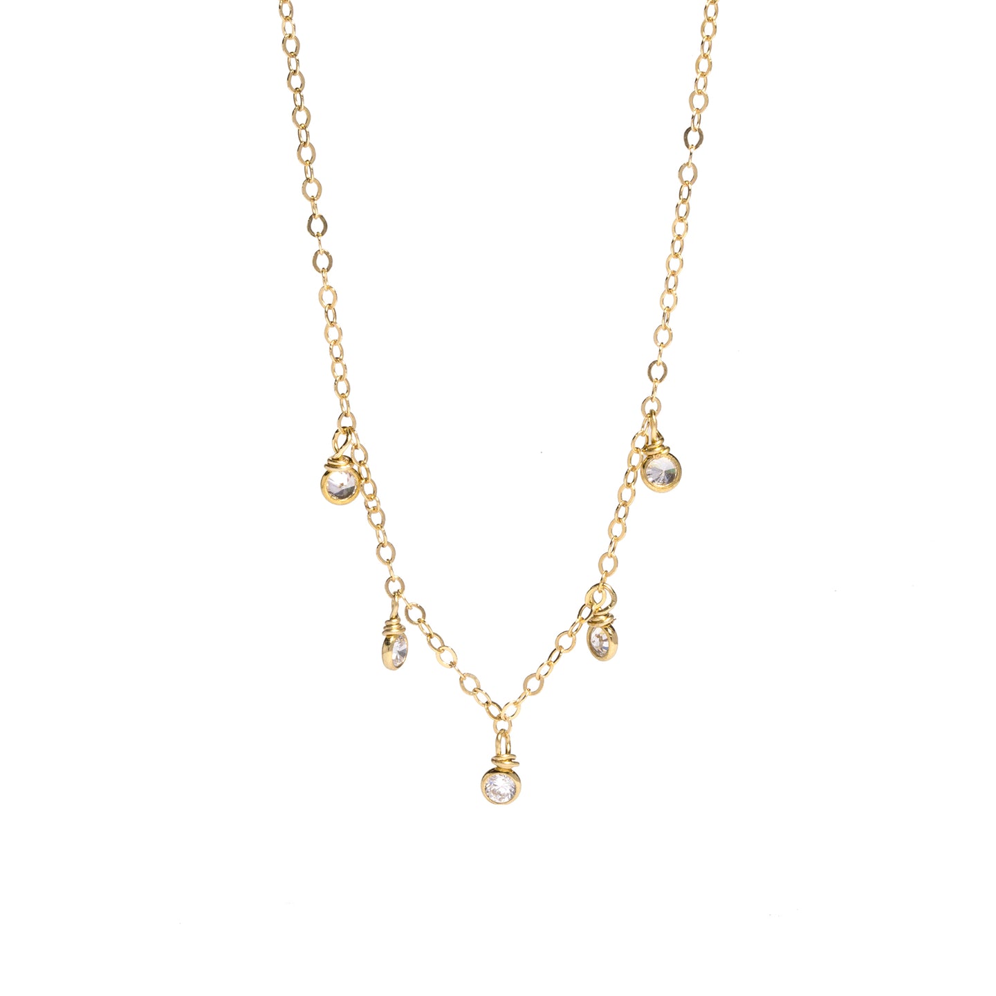 Crystal Quartz 5-point necklace