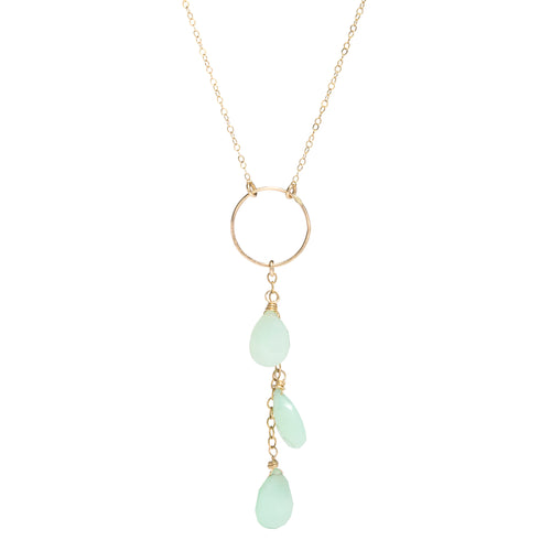 Triple Chrysoprase Drop Necklace