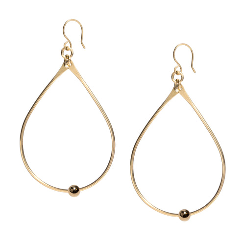 Thin 14k gold filled teardrop hoops