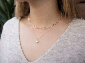 Cubic Zirconia 14k gold-filled necklace