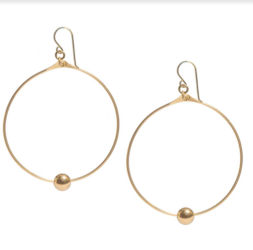 Floating Ball Hoop Earrings