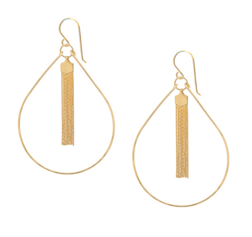 Tassel Teardrop Hoop Earrings