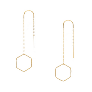 Hexagon Threader Earrings