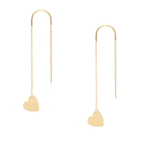 Heart of Gold Threader Earrings