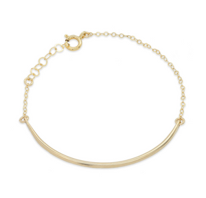 Organic Curved Bar Gold Bracelet