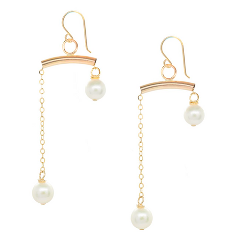 Asymmetrical Pearl Earrings