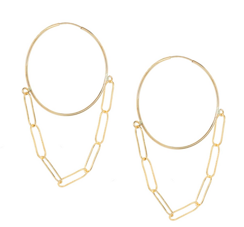 Endless Hoop Chain Earrings