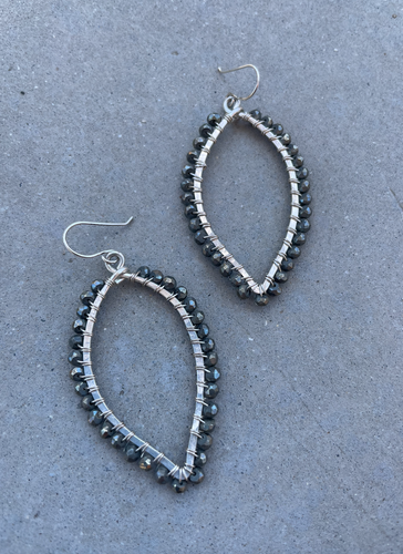 Pyrite leaf earrings
