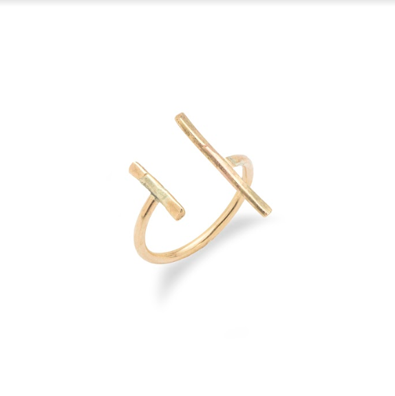 Uneven Bars Gold Ring