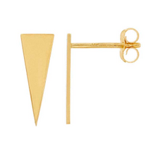 Load image into Gallery viewer, Isosceles Triangle 14k SOLID gold studs