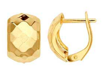 Load image into Gallery viewer, 14k Yellow Gold faceted Chunky Huggies