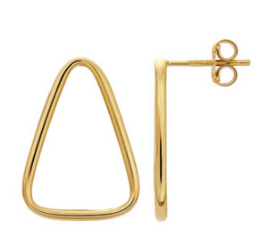 14k Solid Gold Triangle Post Earring