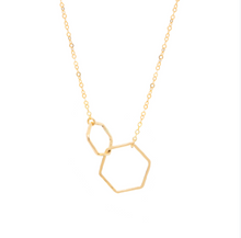 Load image into Gallery viewer, Double Hexagon 14k gold-filled Necklace