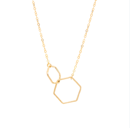 Double Hexagon 14k gold-filled Necklace