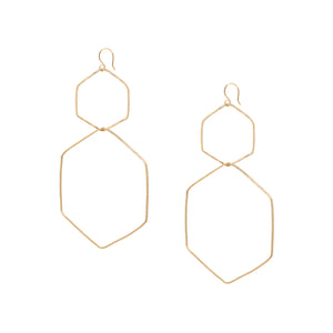 Double Hexagon Earrings