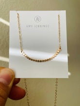 Load image into Gallery viewer, Flat Beaded Gold Bar Necklace