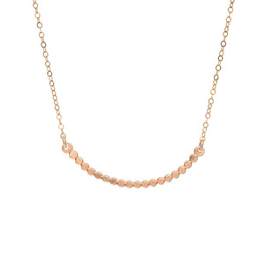 Flat Beaded Gold Bar Necklace