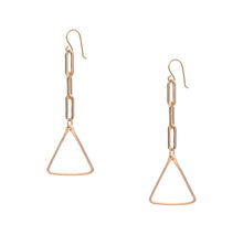 Load image into Gallery viewer, chain link earrings with a handmade triangle dangle 