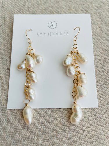 Cascading Pearl Earrings