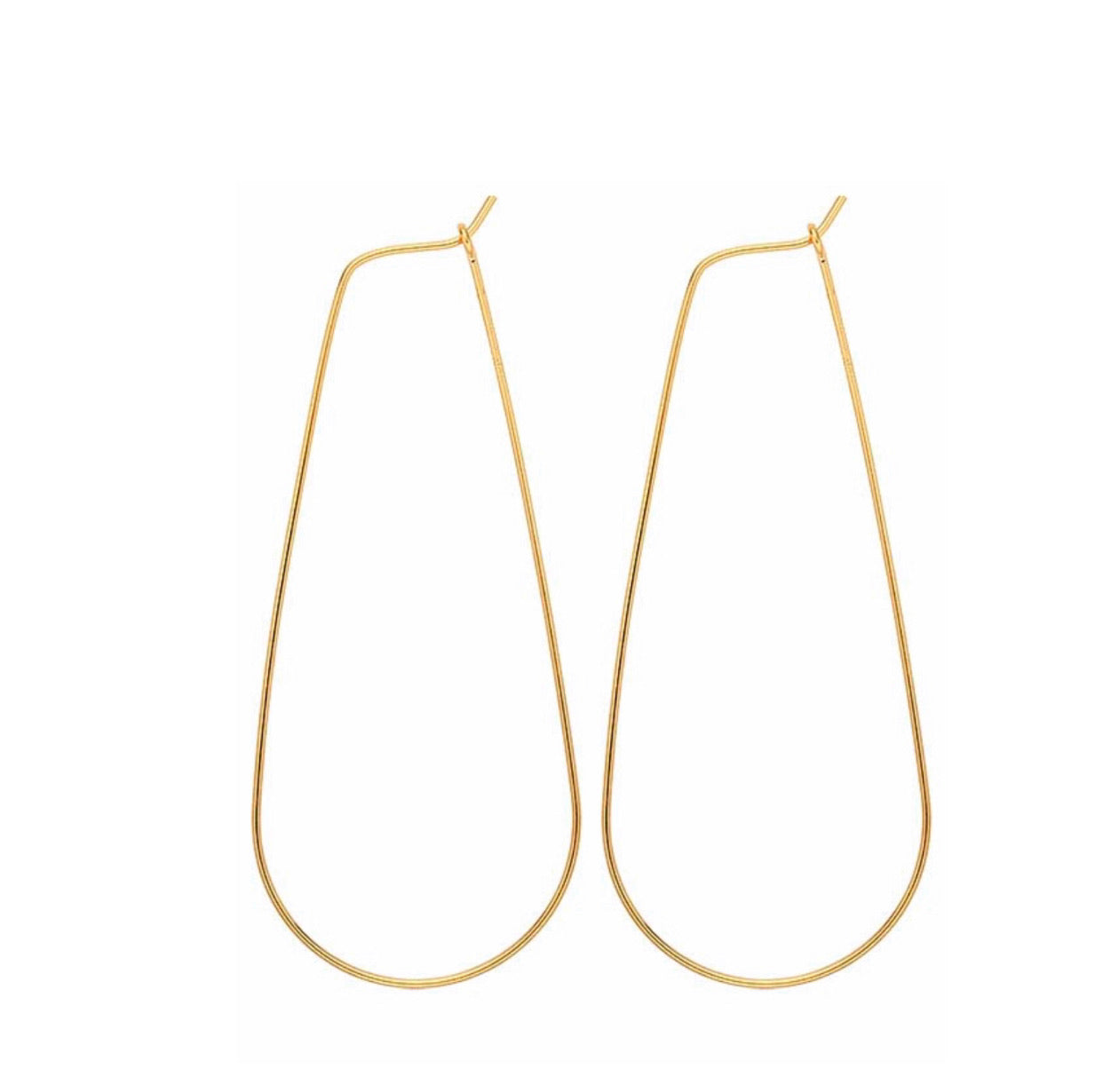 14K Gold Filled Long Threader Hoop Earrings